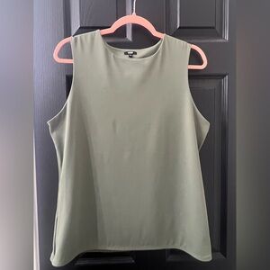 Express Olive Green Sleeveless Body Contour Top
